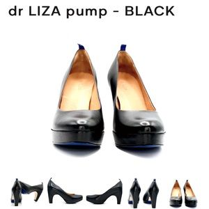 dr LIZA black pumps, fit US size 8 medium, UK 39. NEW, never worn.